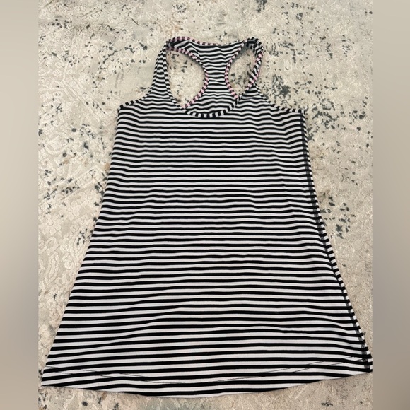 Lululemon Cool Racerback Narrow Bold Stripe Black Angel Wing - Picture 1 of 4